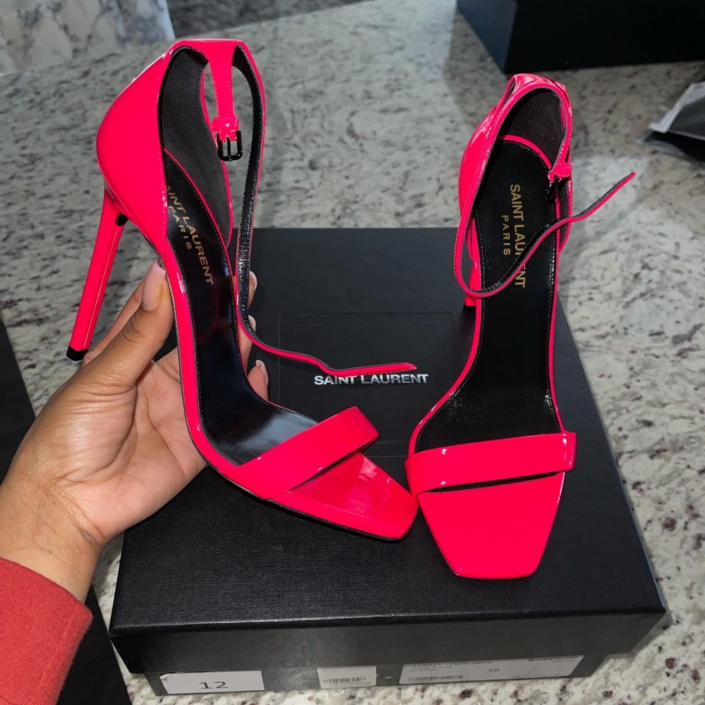 Authentic YSL ankle strap heel